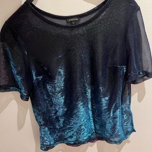 River island iridescent mesh top